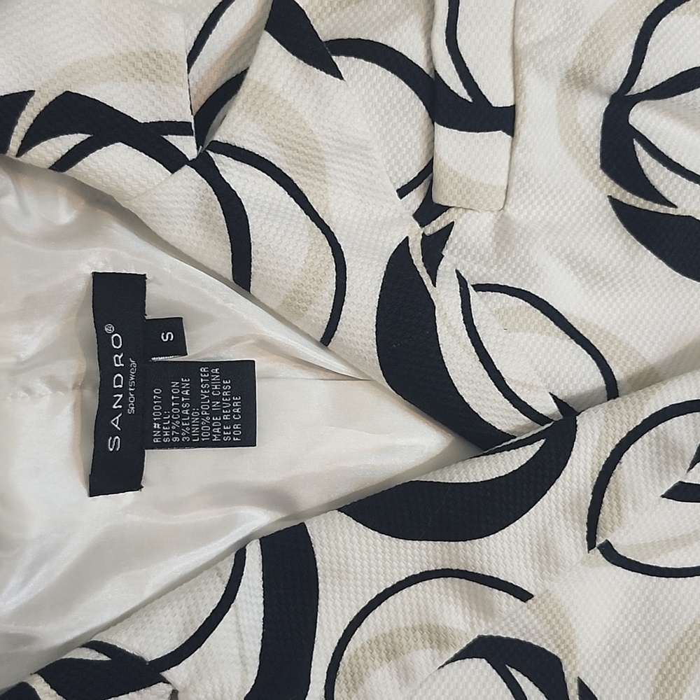 Sandro Monochrome Patterned Blazer - image 2